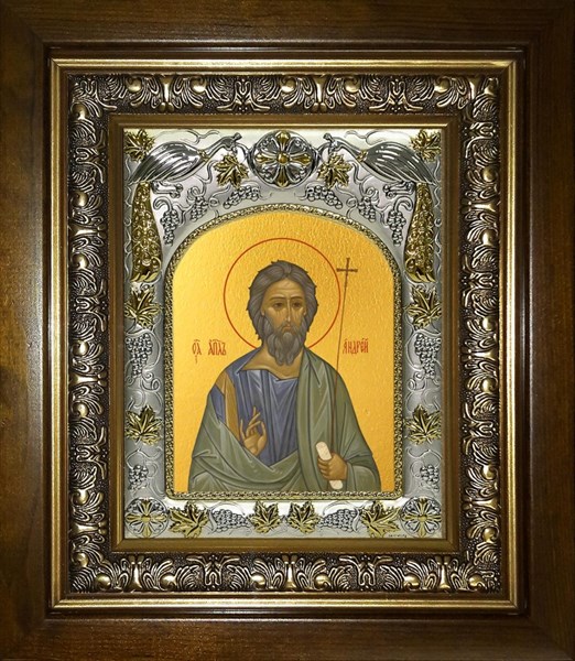 Икона Андрей Первозванный, апостол, в киоте 20х24 см 28872 - фото 42459