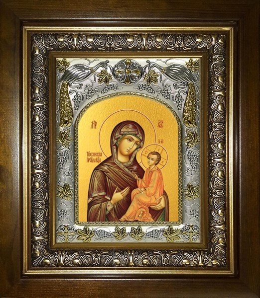 Икона Тихвинская икона Божией Матери, в киоте 20х24 см 28883 - фото 42470