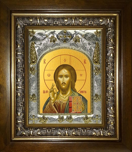 Икона Господь Вседержитель, в киоте 20х24 см 28896