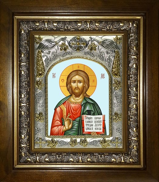 Икона Господь Вседержитель, в киоте 20х24 см 28916 - фото 42503