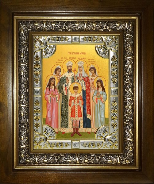 Икона Царственные страстотерпцы, в киоте 24х30 см 28918