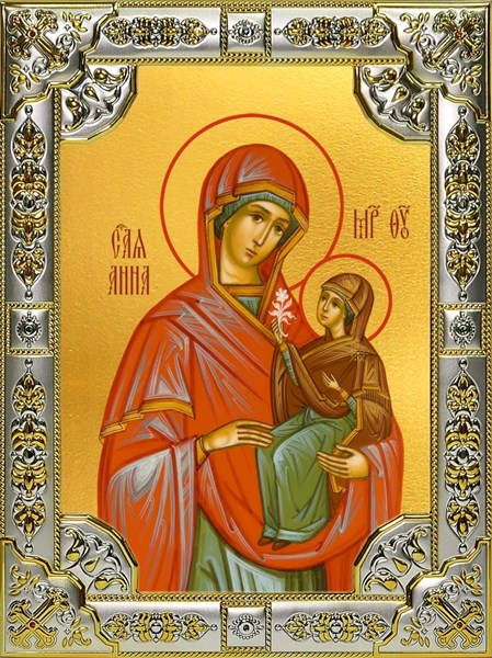 Икона Анна, мать Пресвятой Богородицы, праведная, 18х24 см, со стразами 28971 - фото 42558