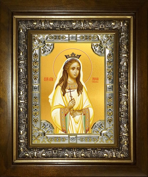 Икона Мария (Романова) страстотерпица, царевна, в киоте 24х30 см 29105