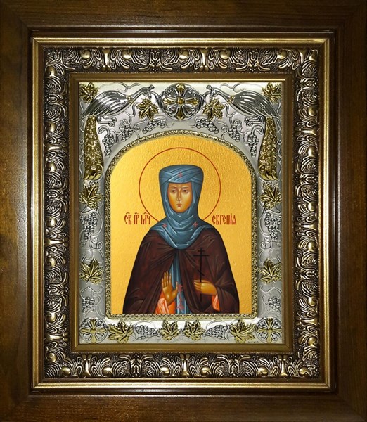 Икона Евгения Святая преподобномученица,в киоте 20х24 см 29114
