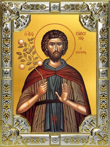 Икона Евфросин Палестинский ,повар, преподобный, 18х24 см, со стразами 29117