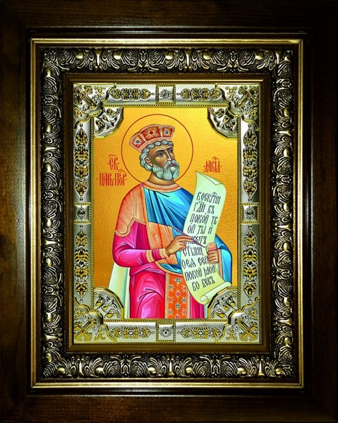 Икона Давид царь и пророк, в киоте 24х30 см 29127