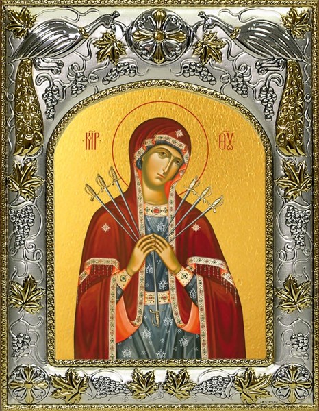 Икона Умягчение злых сердец, икона Божией Матери, 14х18 см 29146 - фото 42729