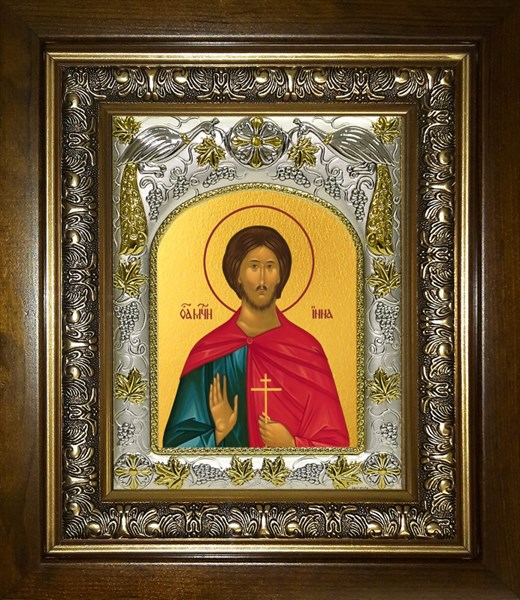 Икона Инна Новодунский, мученик, в киоте 20х24 см 29151