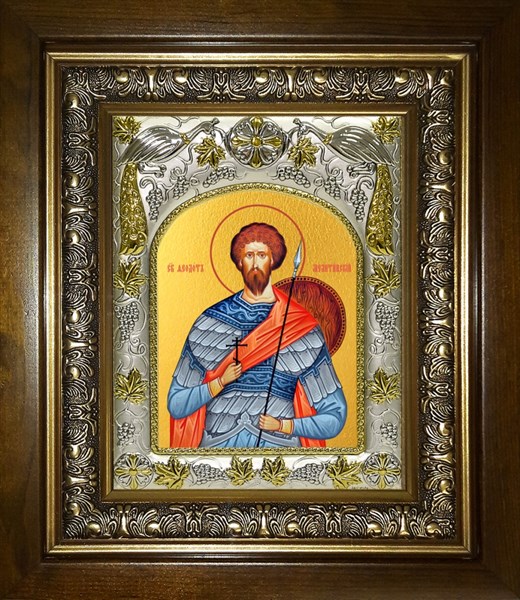 Икона Феодот Мелитинский мученик, в киоте 20х24 см 29164