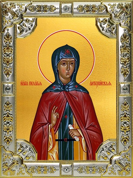Икона Пелагия Антиохийская преподобная, 18х24 см, со стразами 29180