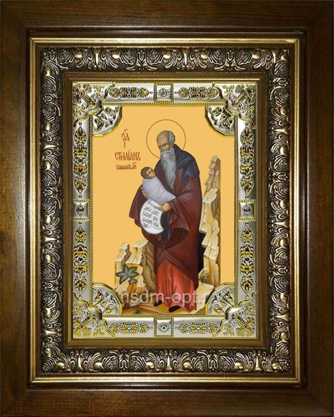 Икона Стилиан преподобный, в киоте 24х30 см 29212