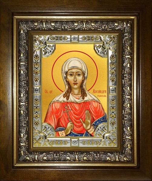 Икона Александра Римская мученица, со стразами, в киоте 24х30 см 29263 - фото 42843