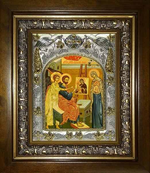 Икона Лука апостол, в киоте 20х24 см 29320