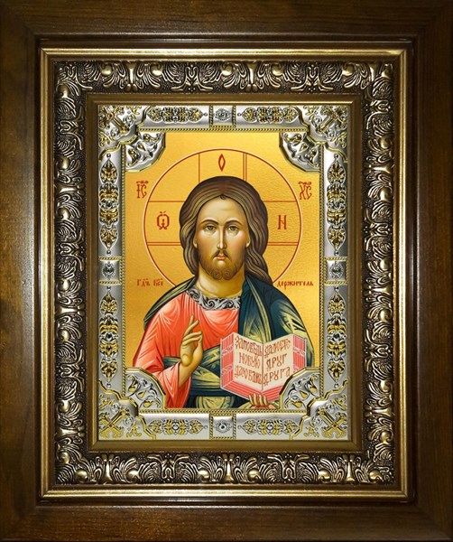 Икона Господь Вседержитель, в киоте 24х30 см 29333