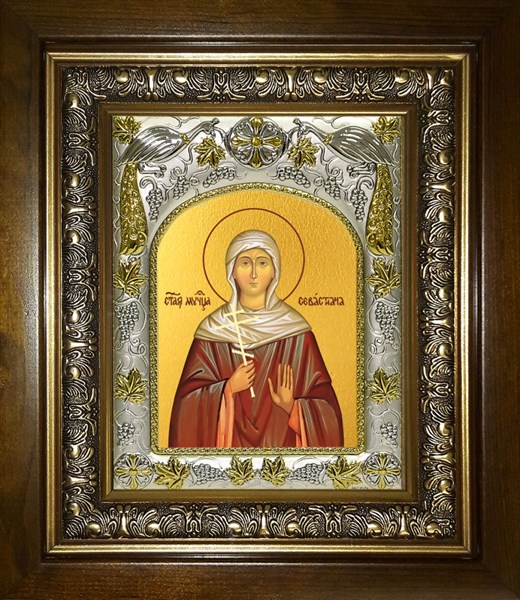 Икона Севастиана Гераклейская, мученица, в киоте 20х24 см 29380