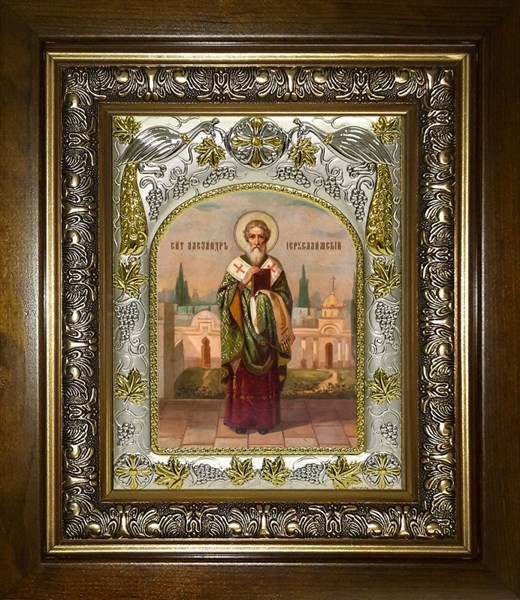 Икона Александр Иерусалимский, в киоте 20х24 см 29382