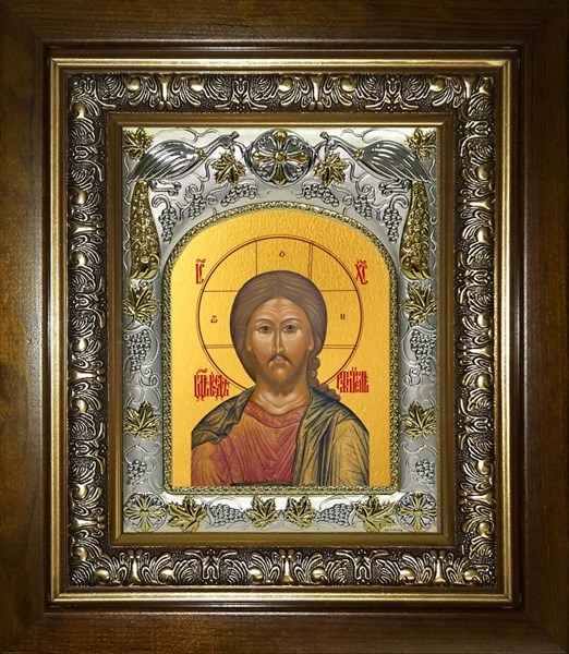 Икона Господь Вседержитель, в киоте 20х24 см 29424