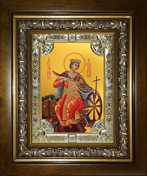 Икона Екатерина великомученица,в киоте 24х30 см 29439