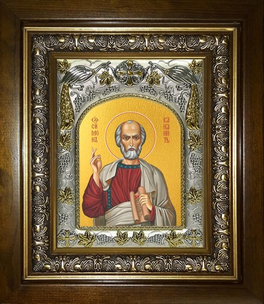 Икона Симон Кананит апостол, в киоте 20х24 см 29443