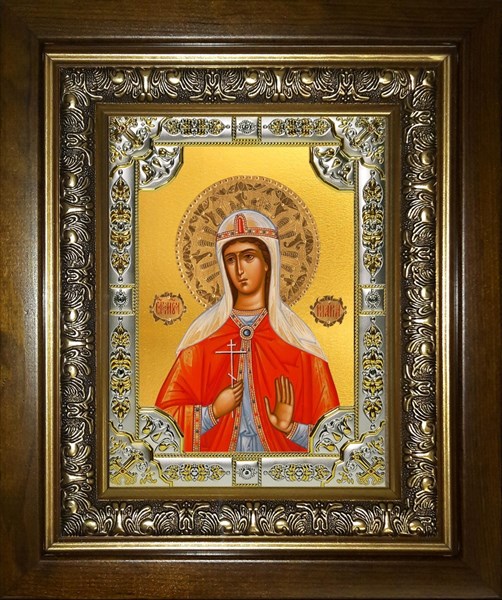 Икона Илария Римская мученица, со стразами, в киоте 24х30 см 29515
