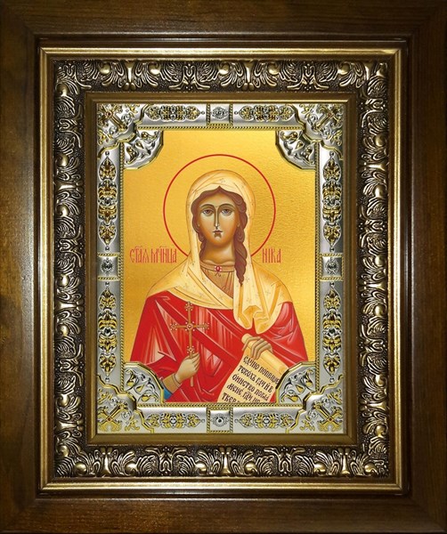 Икона Ника Коринфская мученица, в киоте 24х30 см 29521 - фото 43092