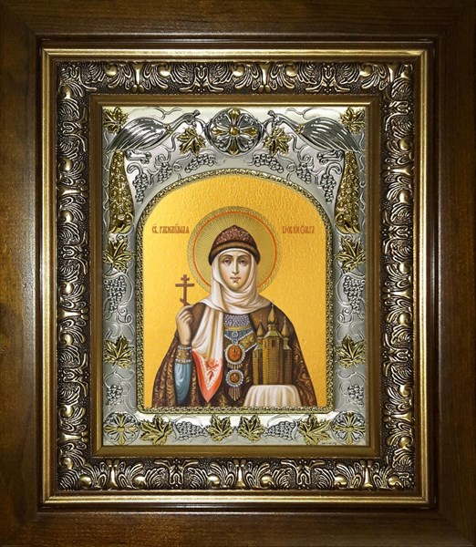 Икона Ольга равноапостольная великая княгиня, в киоте 20х24 см 29549