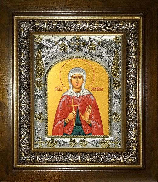 Икона Кристина (Христина) мученица, в киоте 20х24 см 29582