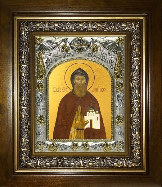 Икона Даниил Московский благоверный князь, в киоте 20х24 см 29609