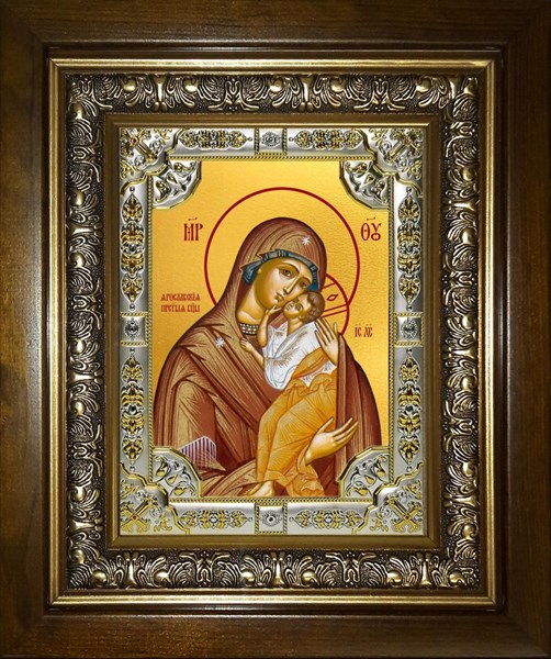 Икона Ярославская икона Божией Матери, в киоте 24х30 см 29626