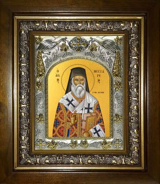 Икона Нектарий Эгинский святитель, в киоте 20х24 см 29641