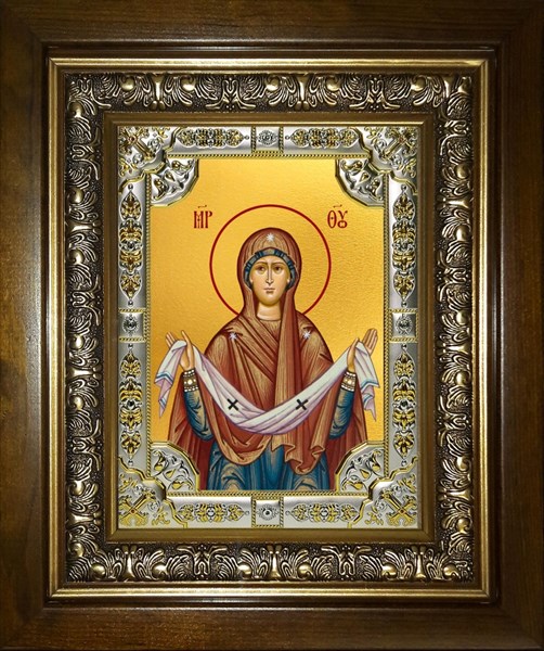 Икона Покров, икона Божией Матери, в киоте 24х30 см 29646 - фото 43212