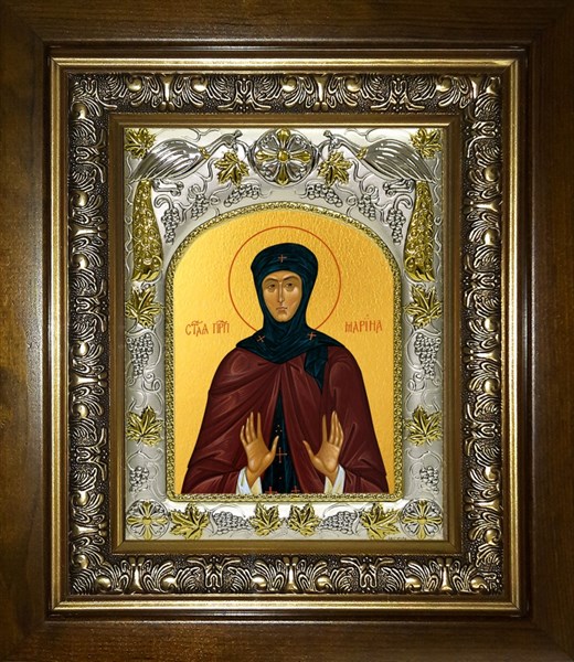 Икона Марина Берийская (Македонская), преподобная, в киоте 20х24 см 29691