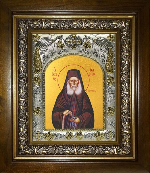 Икона Иосиф Исихаст преподобный, в киоте 20х24 см 29699