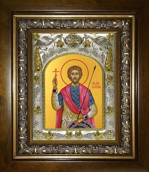 Икона Валентин Доростольский, мученик, в киоте 20х24 см 29703 - фото 43267