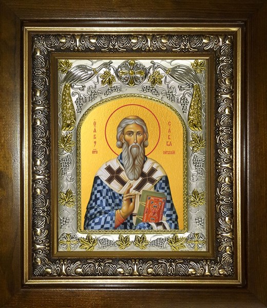 Икона Савва Сербский, в киоте 20х24 см 29745