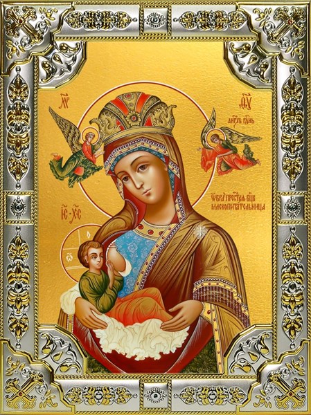 Икона Млекопитательница, икона Божией Матери, 18х24 см, со стразами 29807