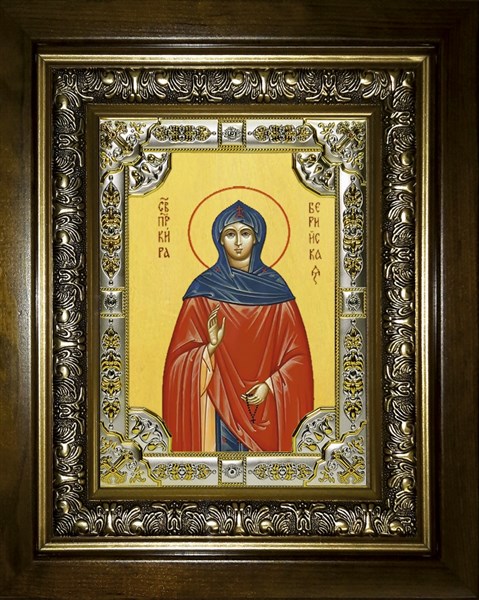 Икона Кира Берийская (Македонская) преподобная, в киоте 24х30 см 29959