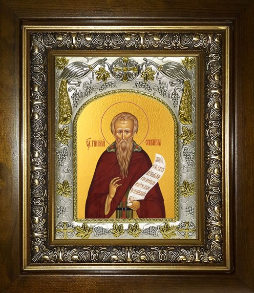 Икона Григорий Синаит, преподобный, в киоте 20х24 см 29966
