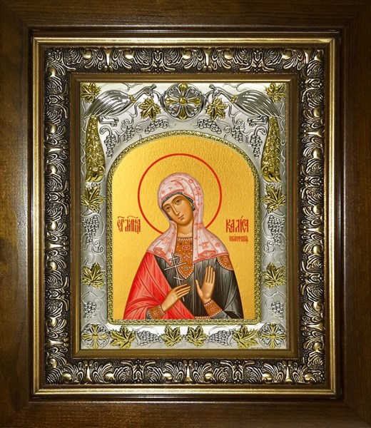 Икона Калиса Коринфская мученица, в киоте 20х24 см 29971