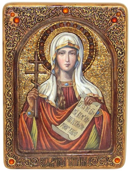 Живописная икона Святая мученица Татиана на кипарисе 21х29 см. 233890 - фото 4650