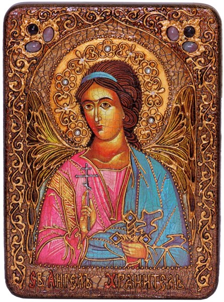 Подарочная икона Ангел Хранитель на дубе 21х29 см. 233937 - фото 6420