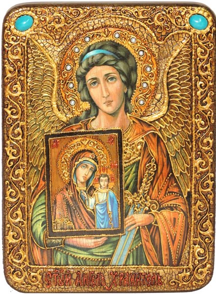 Подарочная икона Ангел Хранитель на дубе 21х29 см. 233938 - фото 6423