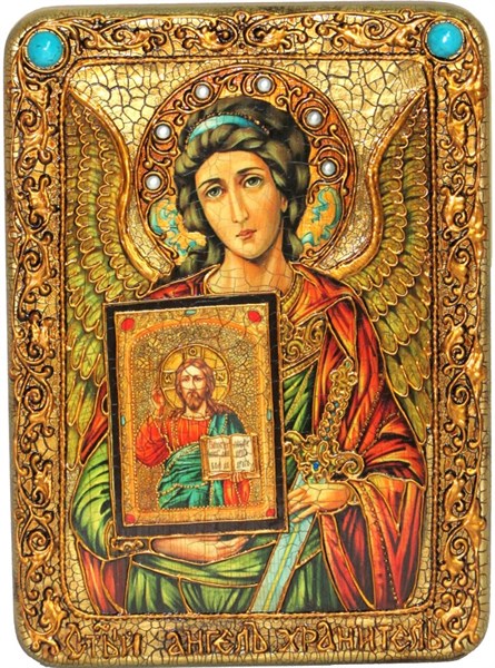 Подарочная икона Ангел Хранитель на дуб 21х29 см. 233940 - фото 6429
