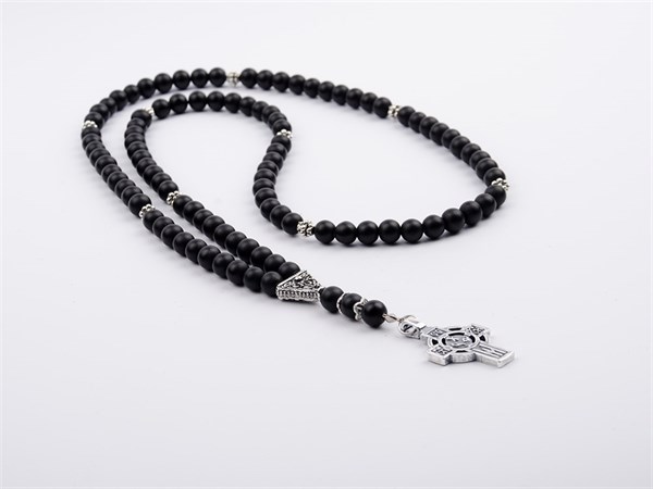 Четки 100 из Шунгита с крестом Б-Р 229908