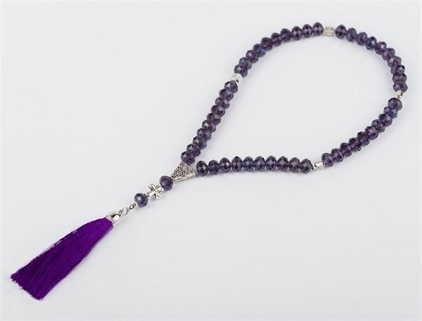 Четки 50 бусин из кварца с кистью (фиолетовый) 229875