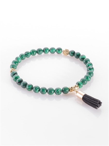 Четки 30 бусин (Малахит) ф8мм с кистью 229847