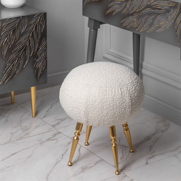 Банкетка Конте Золото Букле Белый Bo14036_4708