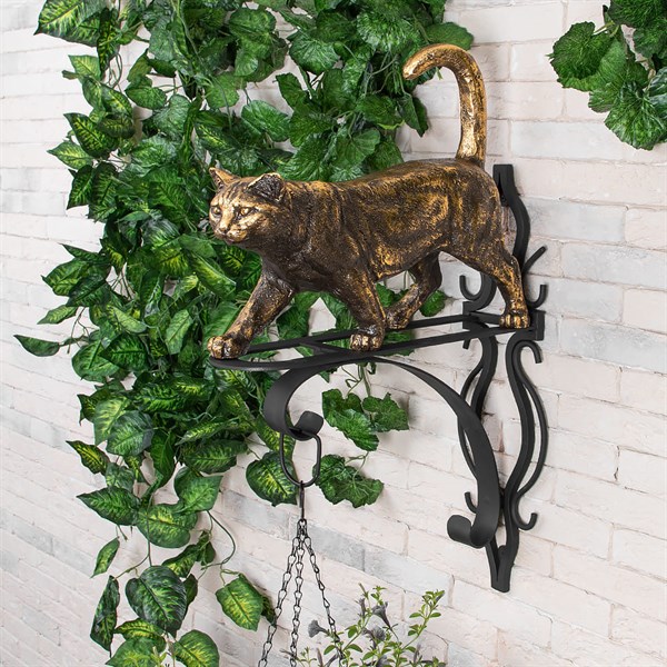 Кронштейн для цветов Кот Welcome Бронза Bo77056_369