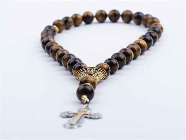 Четки 30 из Тигрового Глаза ф12мм Б-Р 229702