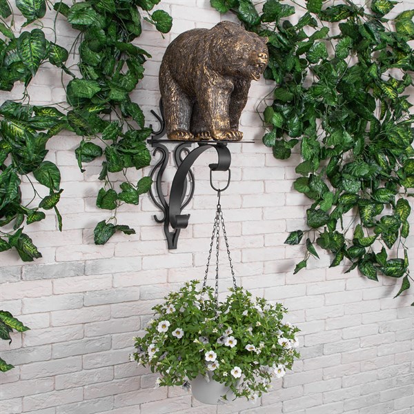 Кронштейн для цветов Медведь Велес Бронза Bo77075_1594